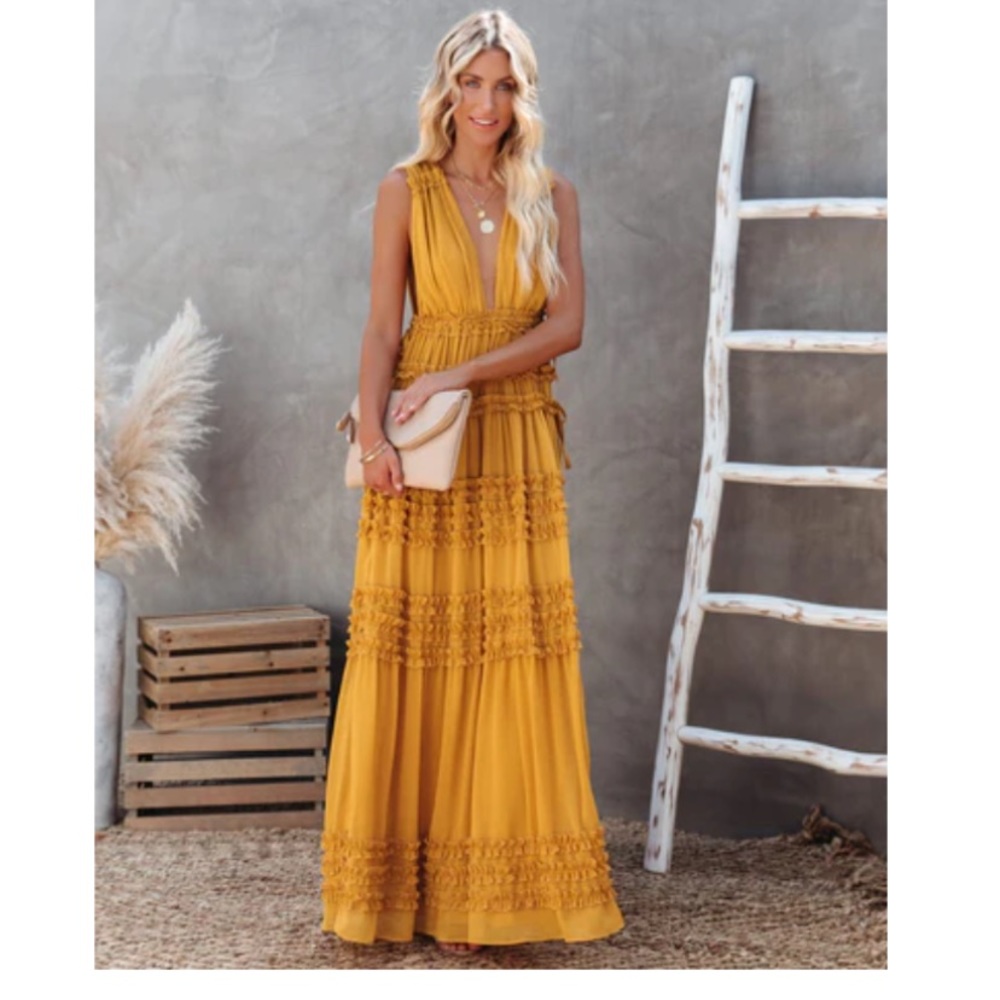 Vici Dance on Air Ruffled Tiered Maxi Dress